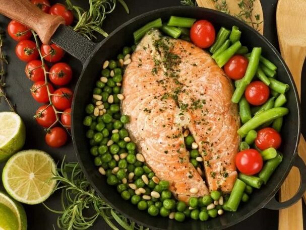 Peixe con verduras