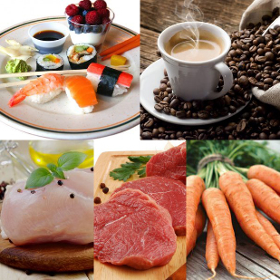 pratos e produtos para a dieta xaponesa